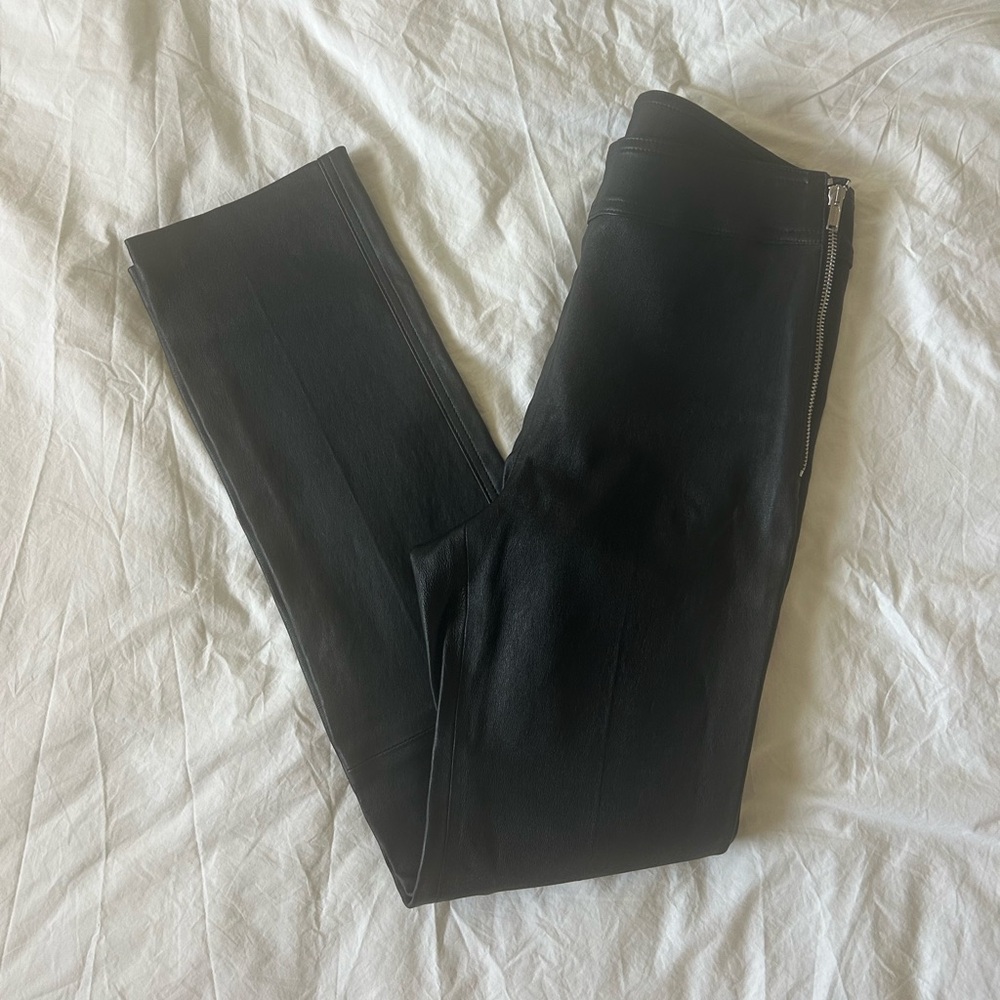 Helmut Lang Lamb Leather Straight High Rise Pants